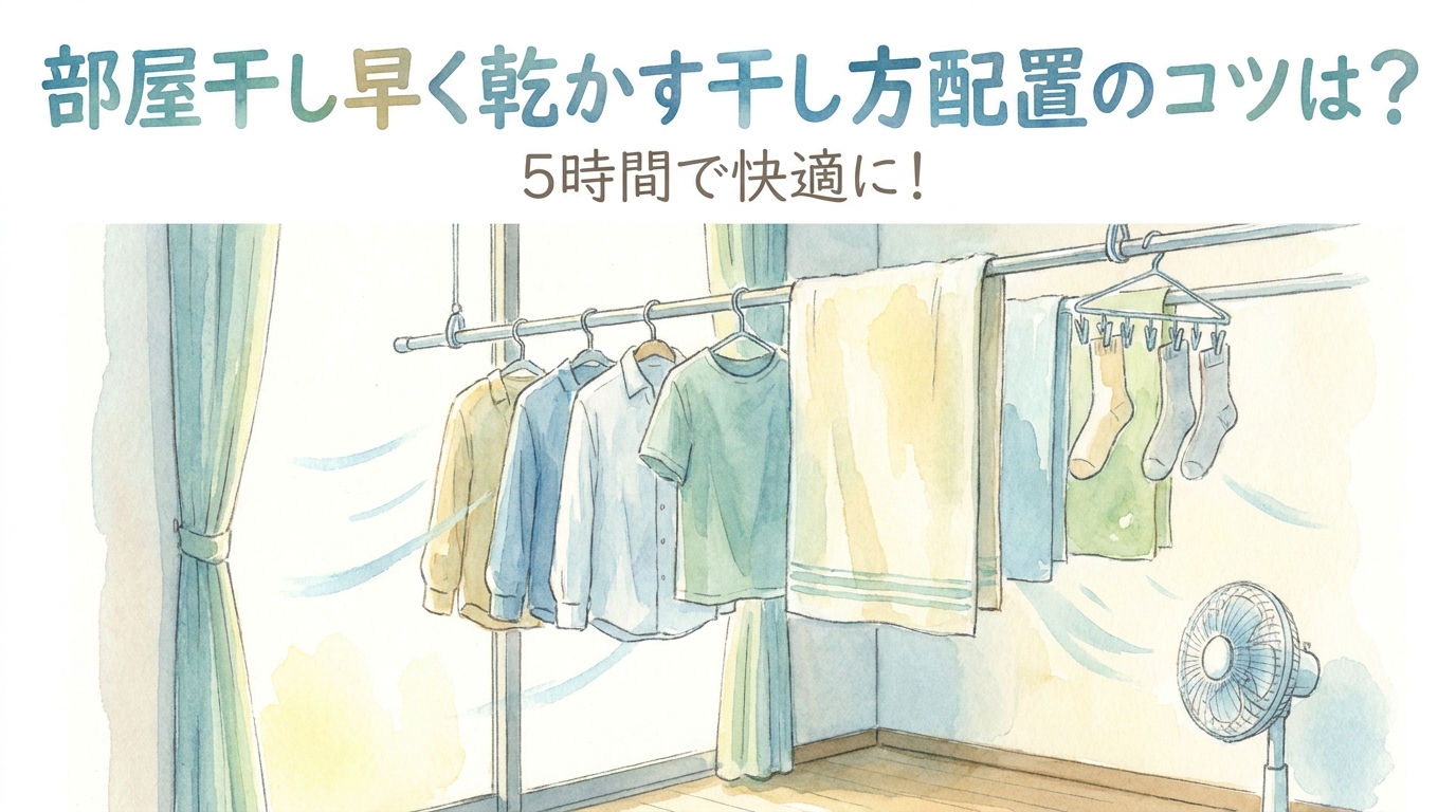 部屋干し早く乾かす干し方配置のコツは?5時間で快適に!