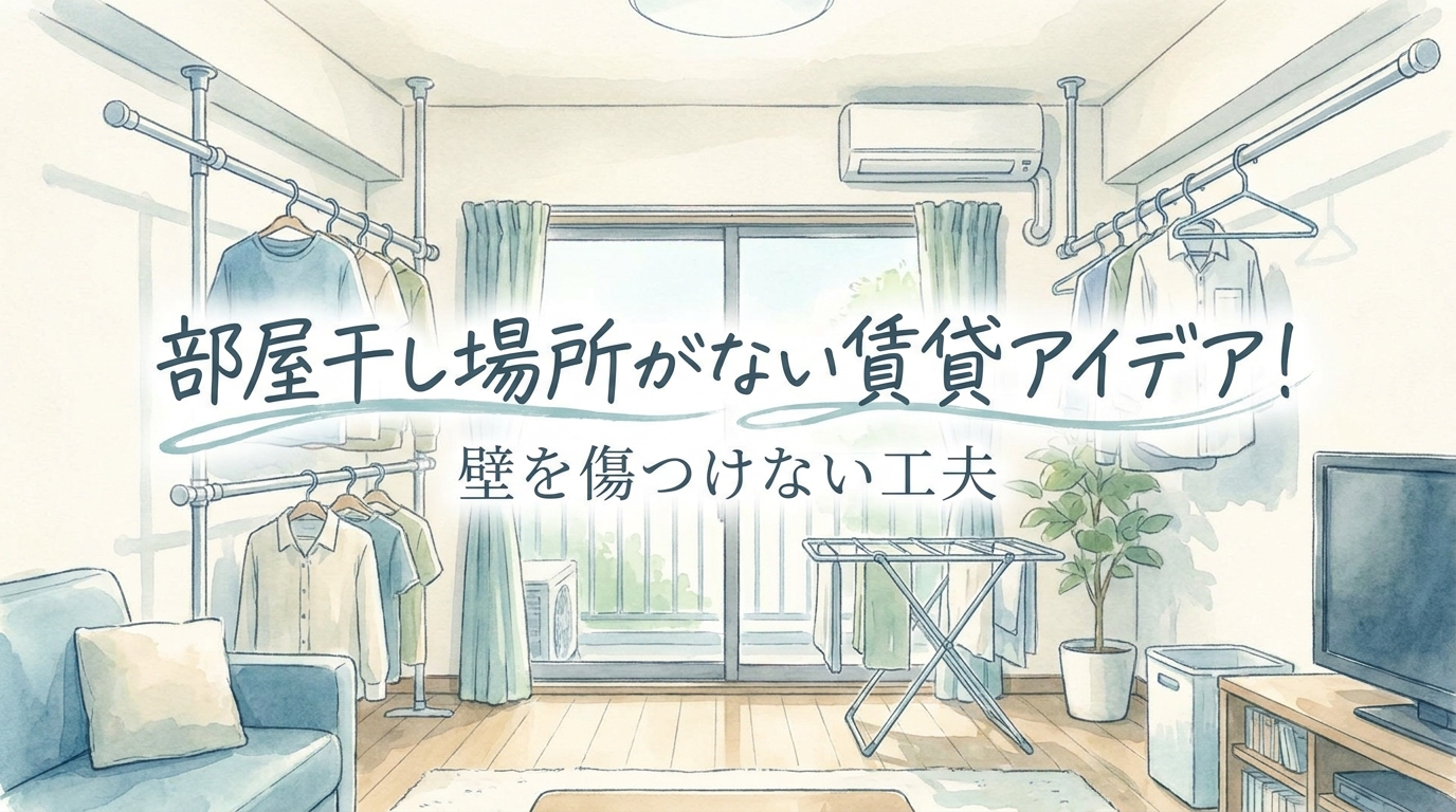 部屋干し場所がない賃貸アイデア!壁を傷つけない工夫とは?