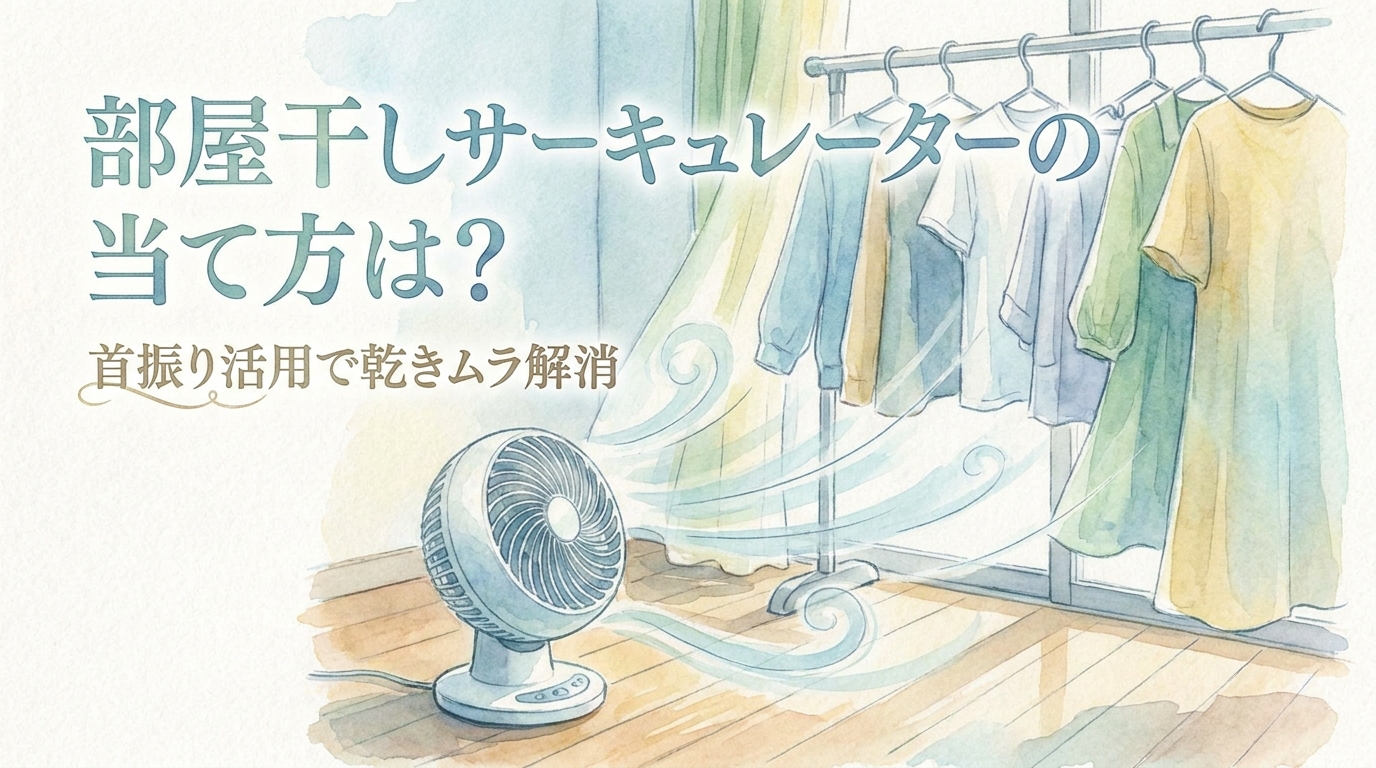 部屋干しサーキュレーターの当て方は?首振り活用で乾きムラ解消