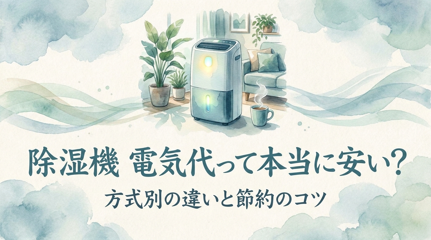 除湿機 電気代って本当に安い?方式別の違いと節約のコツ