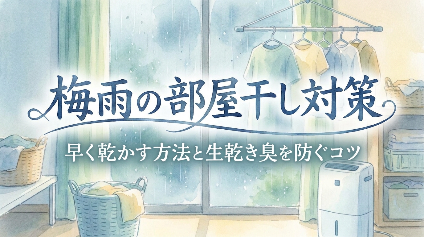 梅雨の部屋干し対策|早く乾かす方法と生乾き臭を防ぐコツ