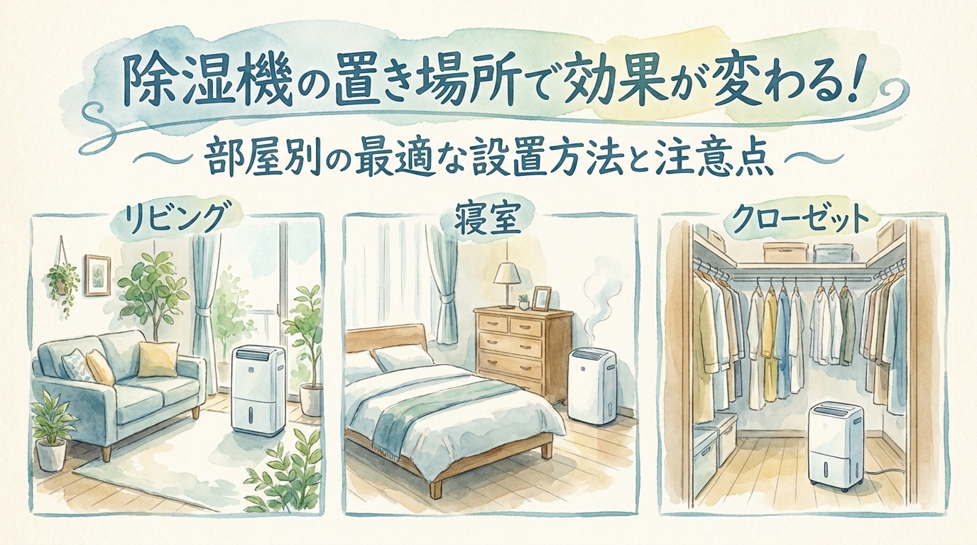 除湿機の置き場所で効果が変わる!部屋別の最適な設置方法と注意点