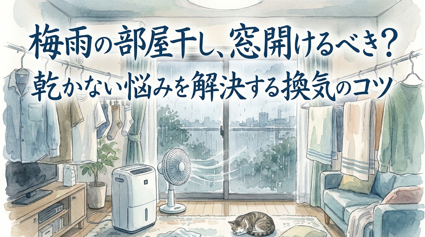 梅雨の部屋干し、窓開けるべき？乾かない悩みを解決する換気のコツ