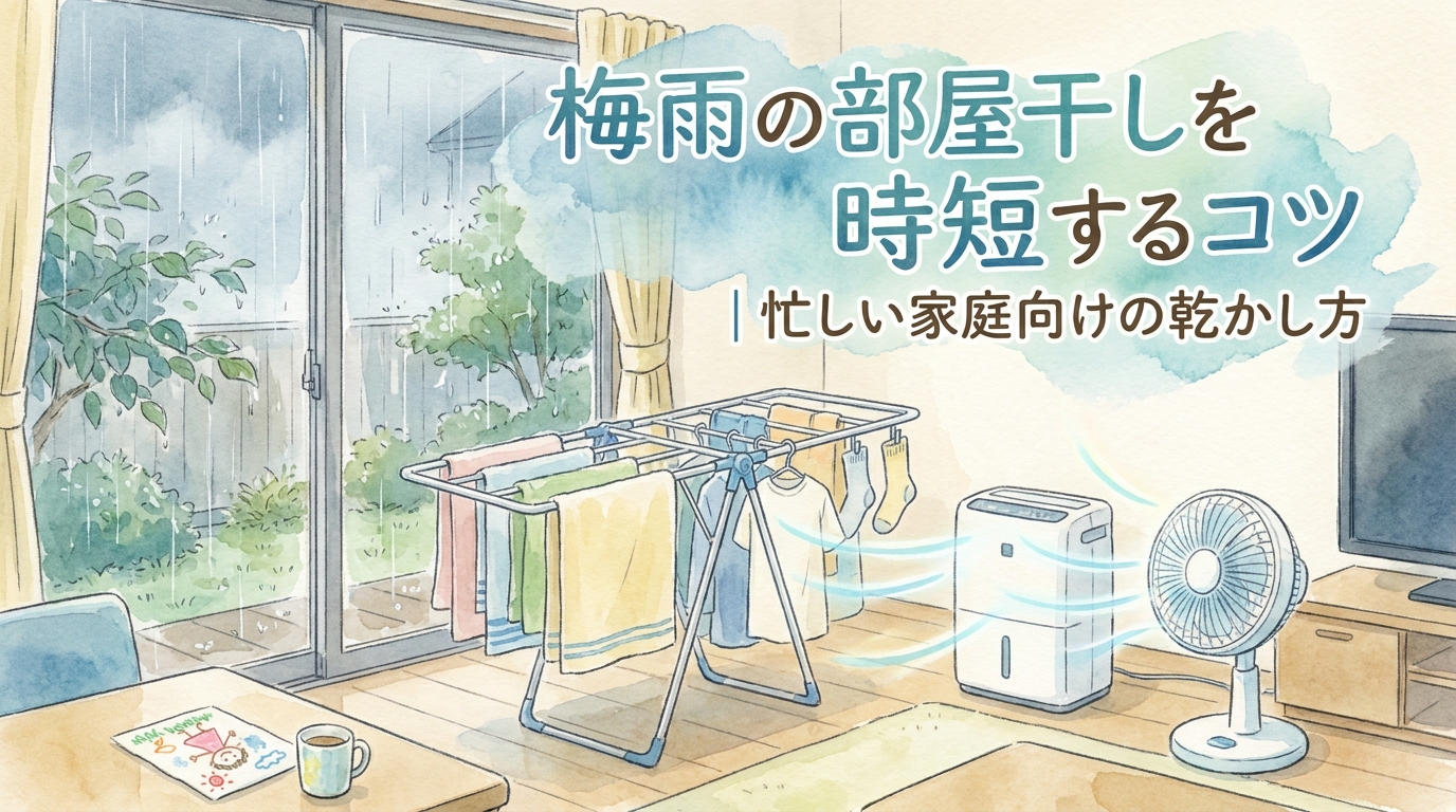梅雨の部屋干しを時短するコツ|忙しい家庭向けの乾かし方