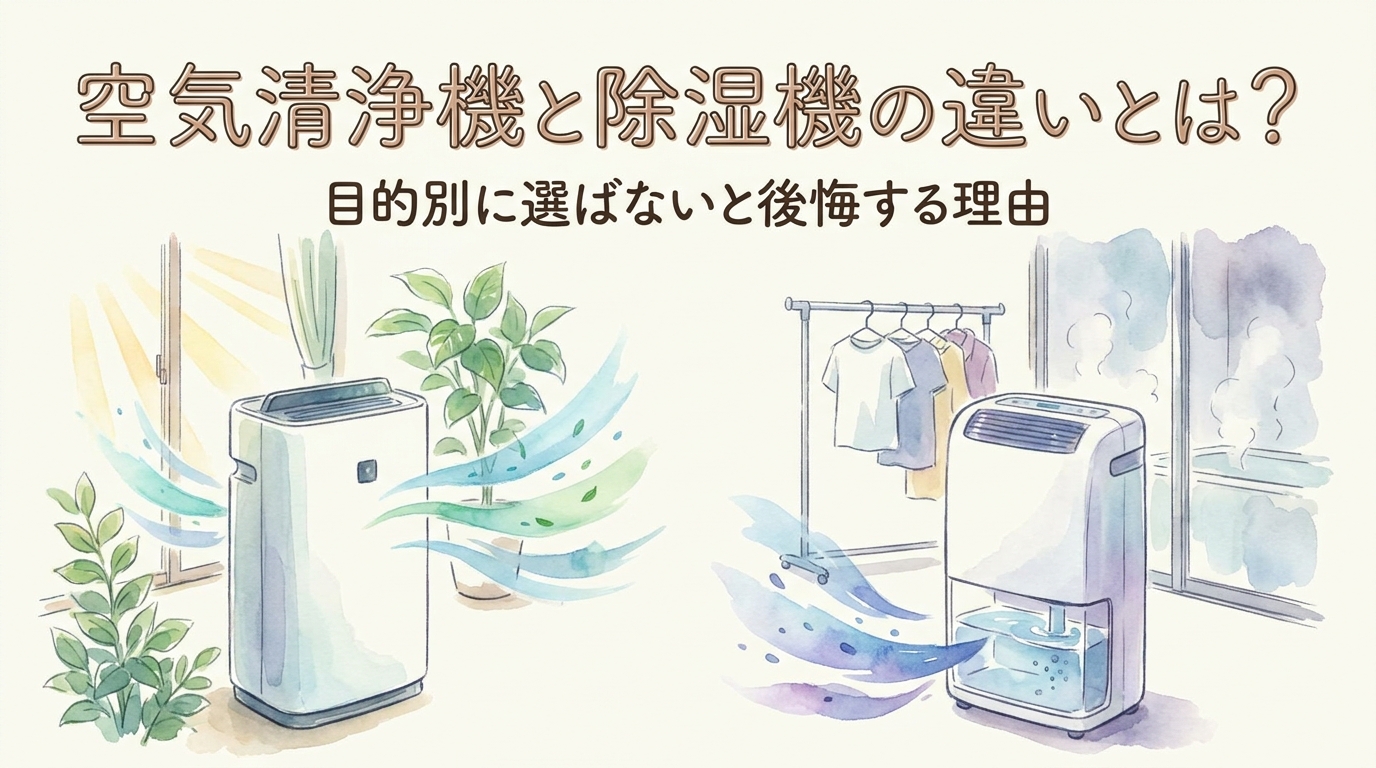空気清浄機と除湿機の違いとは？目的別に選ばないと後悔する理由