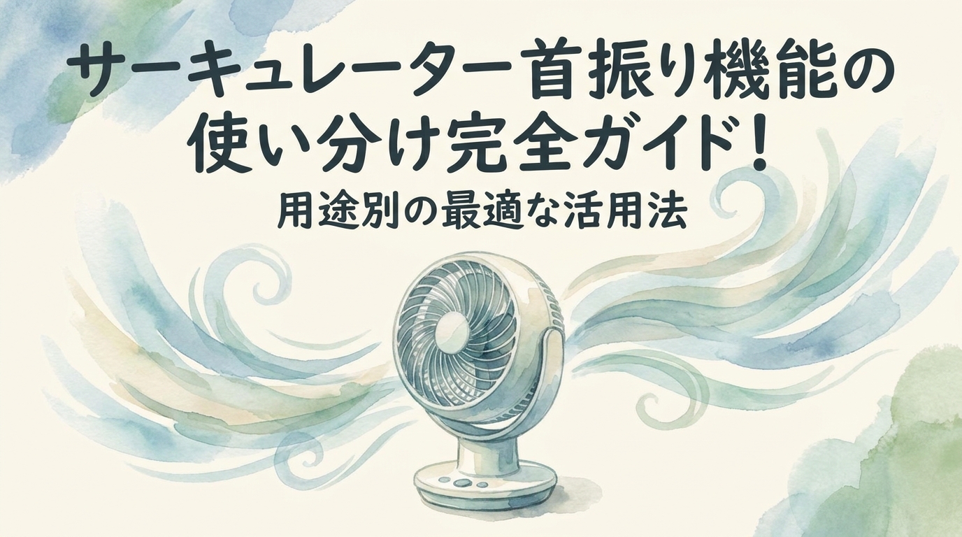 サーキュレーター首振り機能の使い分け完全ガイド!用途別の最適な活用法