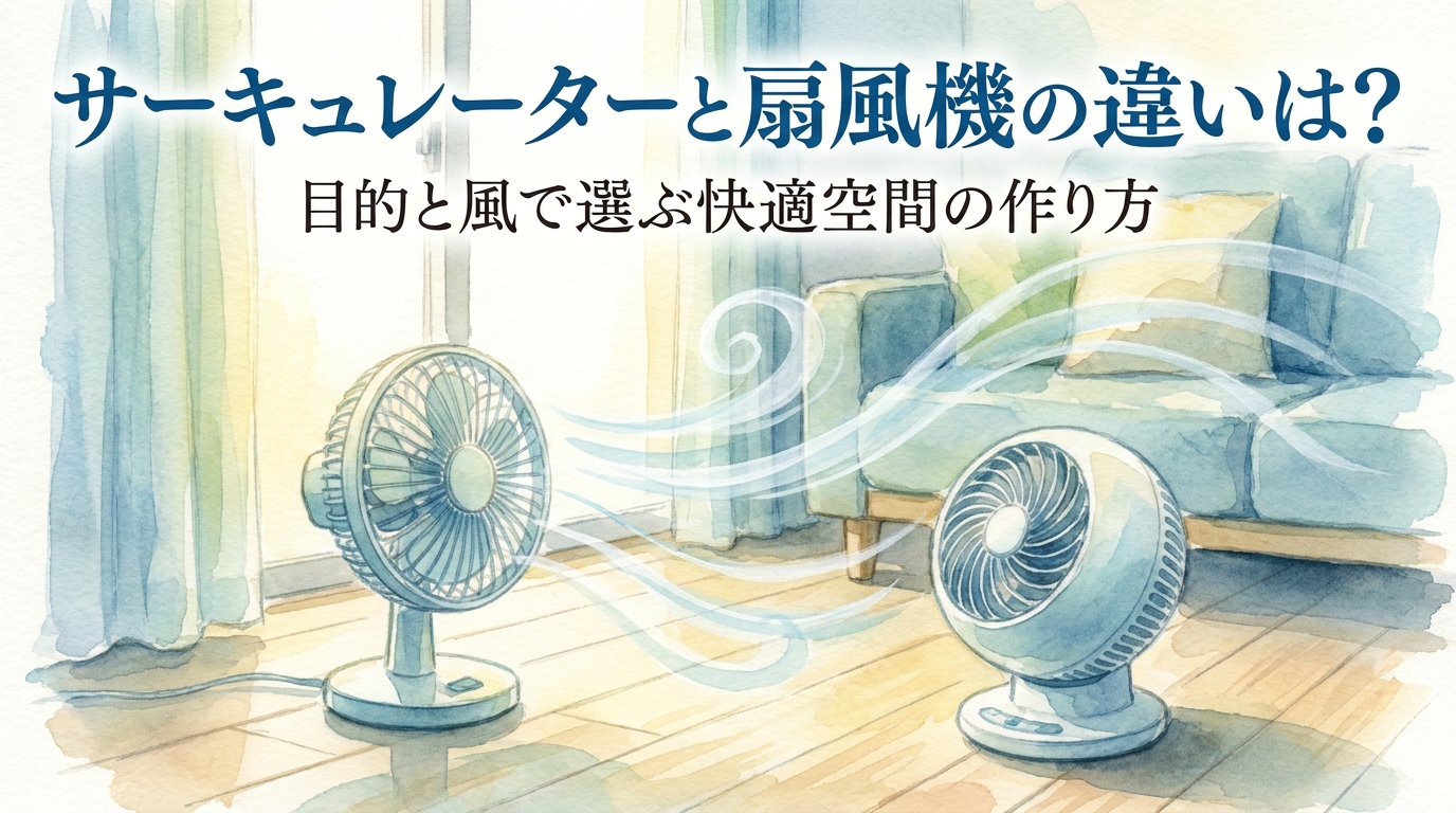 サーキュレーターと扇風機の違いは?目的と風で選ぶ快適空間の作り方