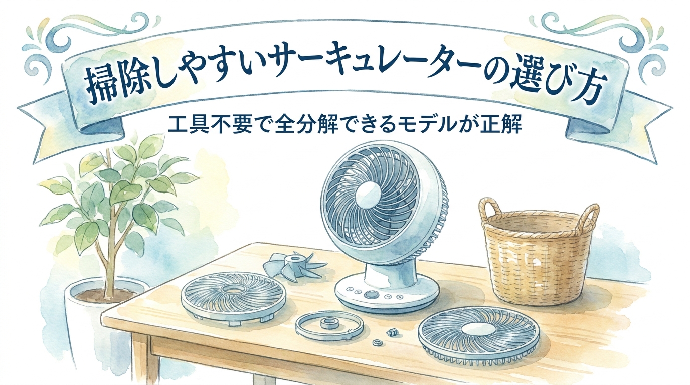 掃除しやすいサーキュレーターの選び方|工具不要で全分解できるモデルが正解