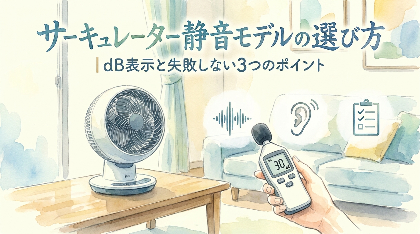 サーキュレーター静音モデルの選び方|dB表示と失敗しない3つのポイント