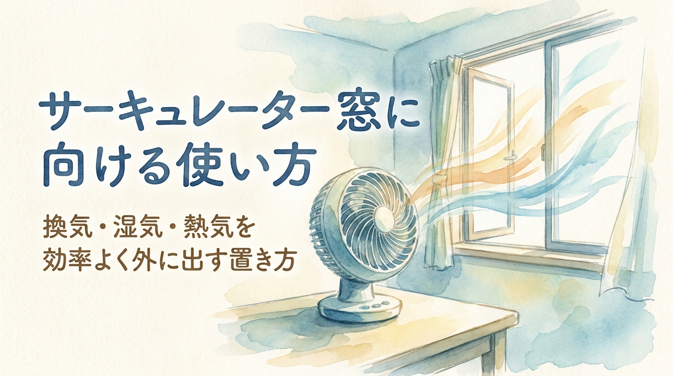 サーキュレーター窓に向ける使い方|換気・湿気・熱気を効率よく外に出す置き方