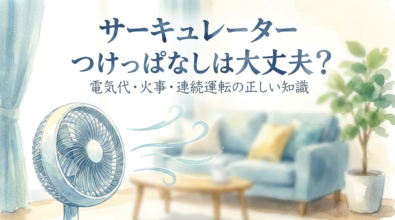 サーキュレーターつけっぱなしは大丈夫?電気代・火事・連続運転の正しい知識