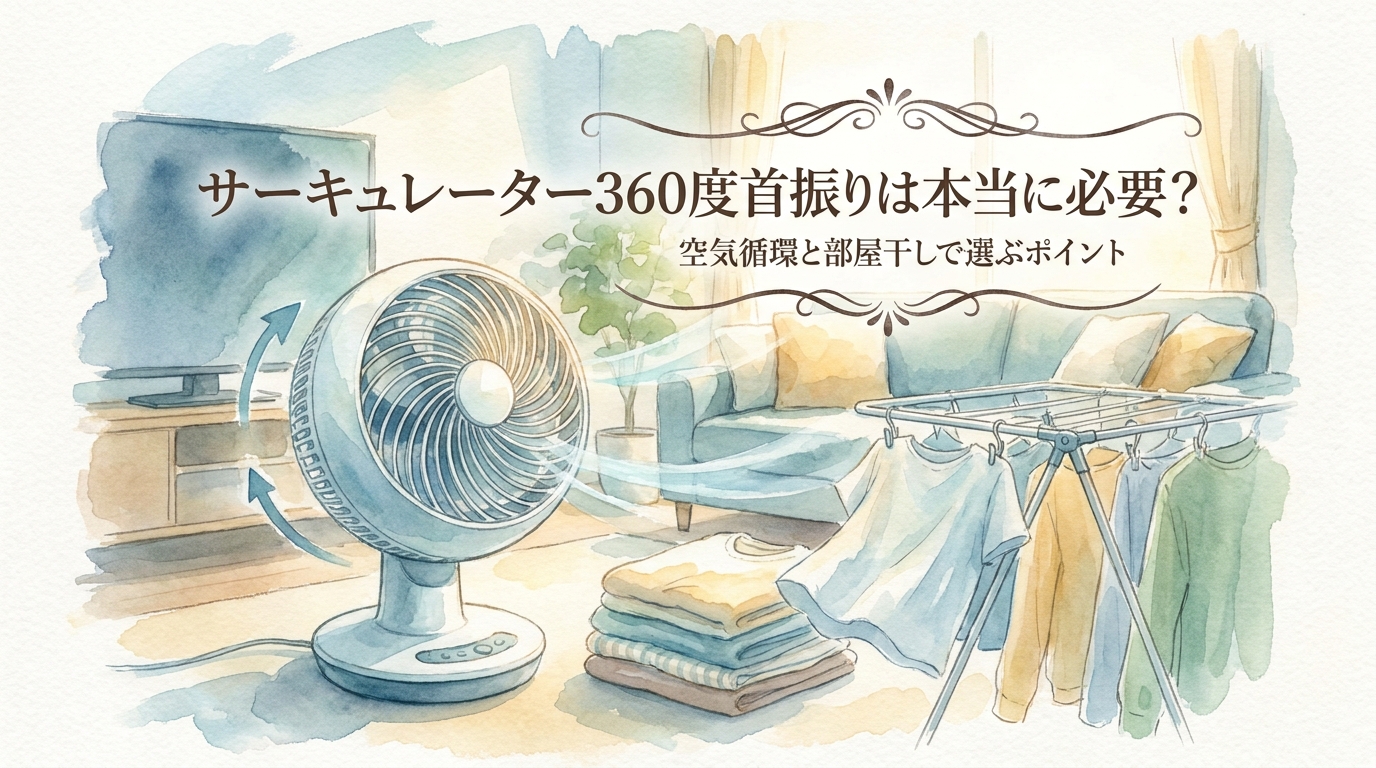 サーキュレーター360度首振りは本当に必要?空気循環と部屋干しで選ぶポイント