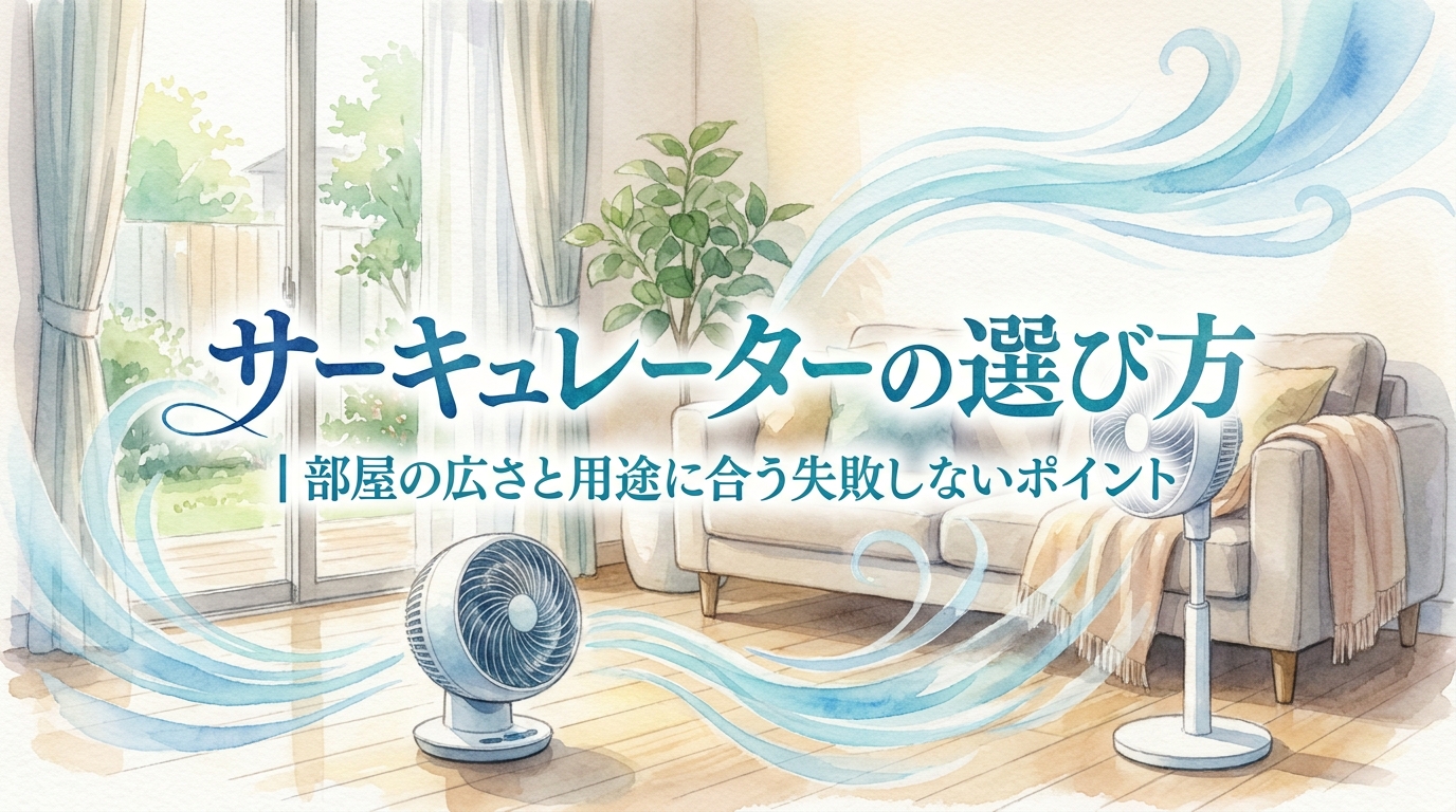 サーキュレーターの選び方|部屋の広さと用途に合う失敗しないポイント