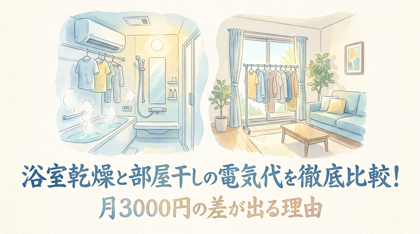 浴室乾燥と部屋干しの電気代を徹底比較!月3000円の差が出る理由