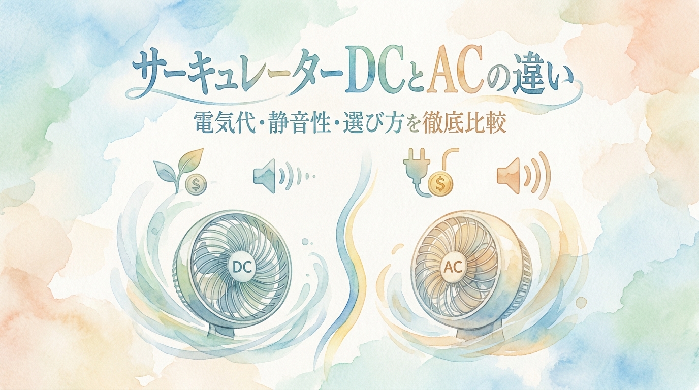 サーキュレーターDCとACの違い|電気代・静音性・選び方を徹底比較