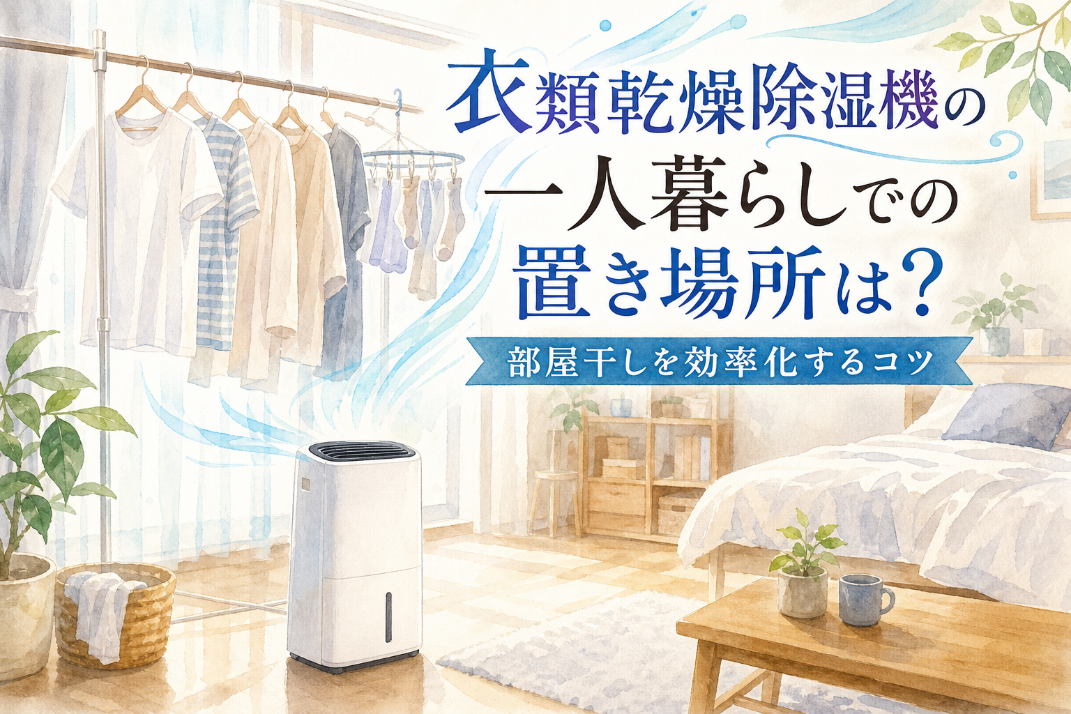 衣類乾燥除湿機の一人暮らしでの置き場所は？部屋干しを効率化するコツ