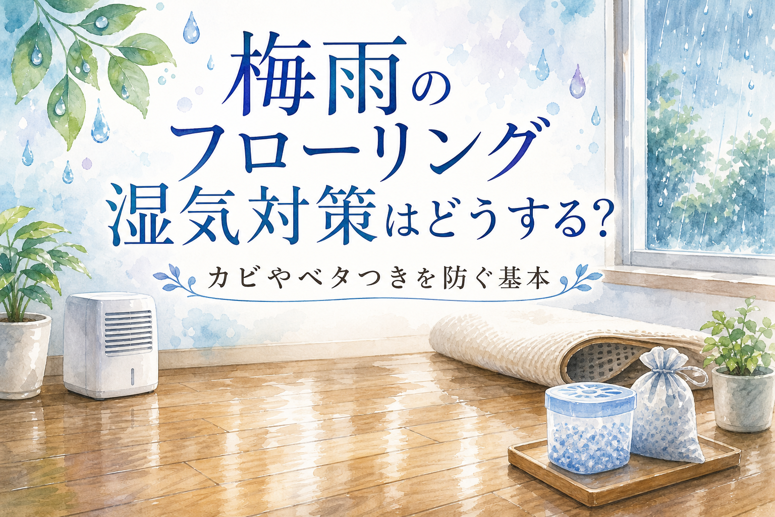 梅雨のフローリング湿気対策はどうする?カビやベタつきを防ぐ基本