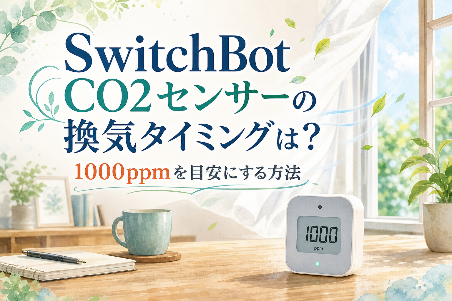 SwitchBot CO2センサーの換気タイミングは？1000ppmを目安にする方法