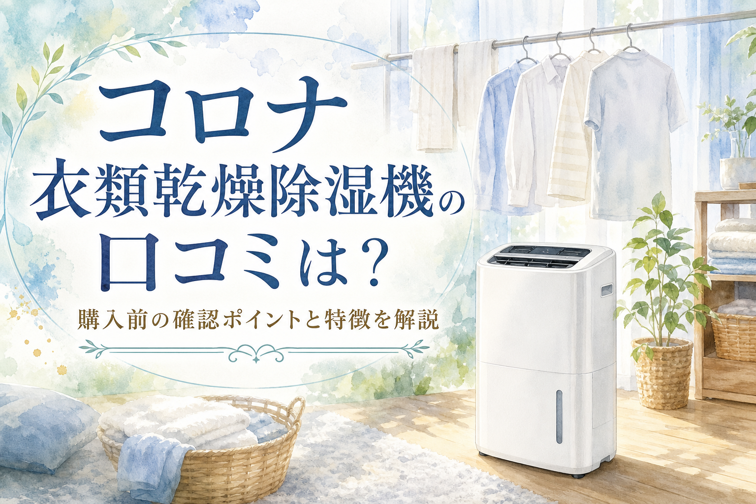 コロナ衣類乾燥除湿機の口コミは?購入前の確認ポイントと特徴を解説