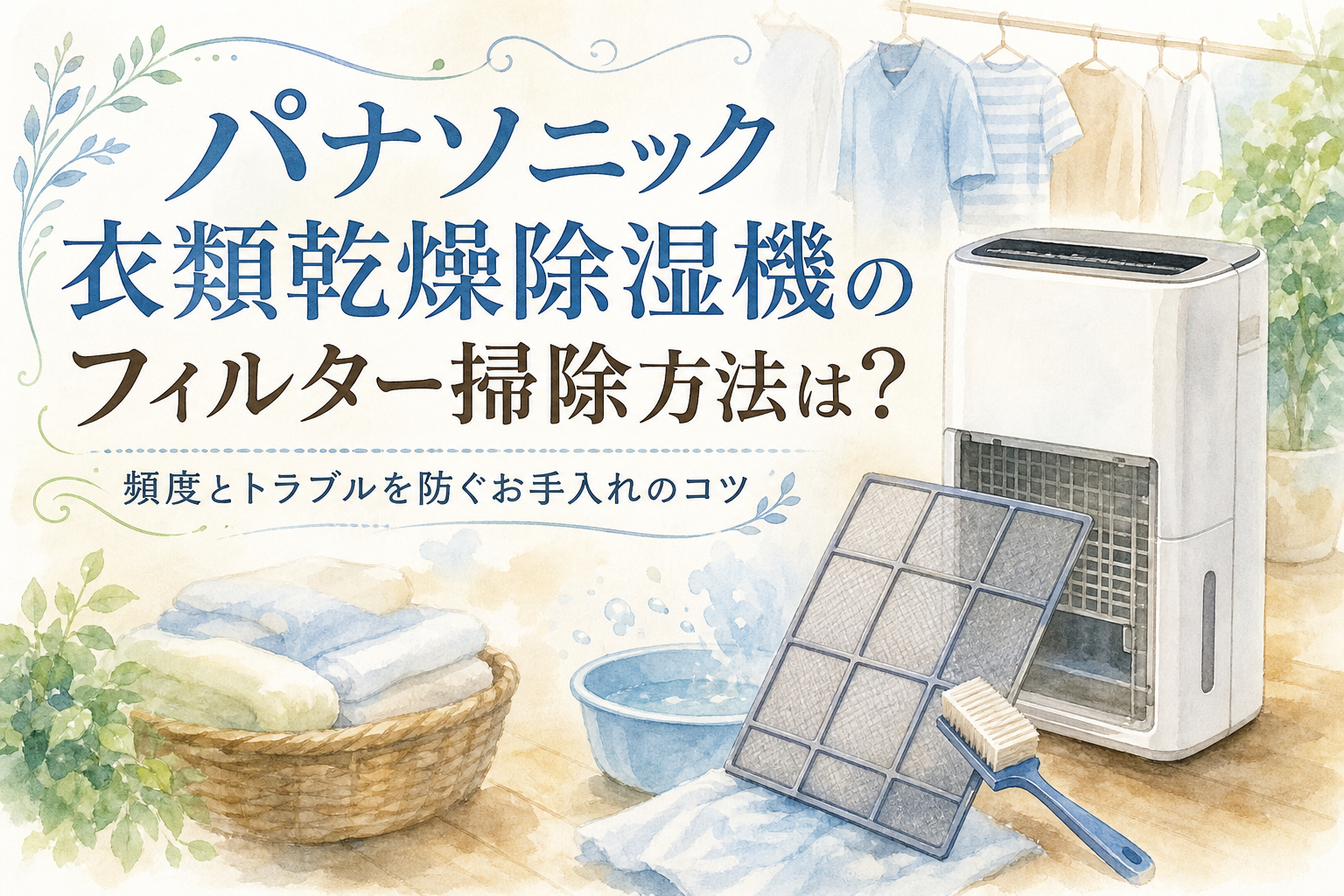 パナソニック衣類乾燥除湿機のフィルター掃除方法は?頻度とトラブルを防ぐお手入れのコツ