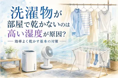 洗濯物が部屋で乾かないのは高い湿度が原因？効率よく乾かす基本の対策