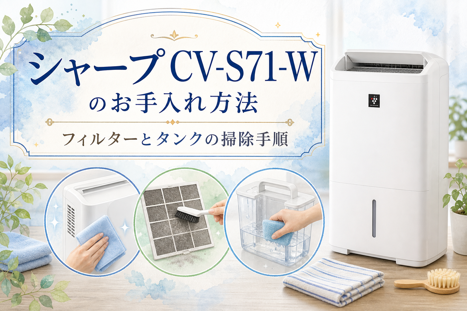 シャープ CV-S71-Wのお手入れ方法|フィルターとタンクの掃除手順