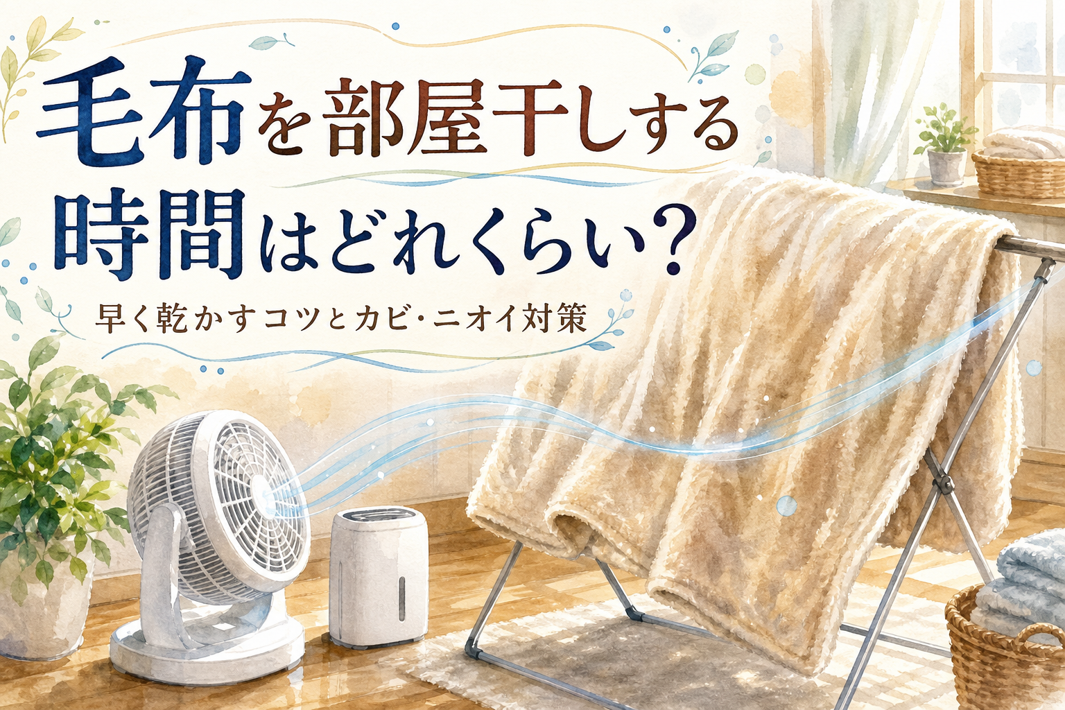 毛布を部屋干しする時間はどれくらい?早く乾かすコツとカビ・ニオイ対策
