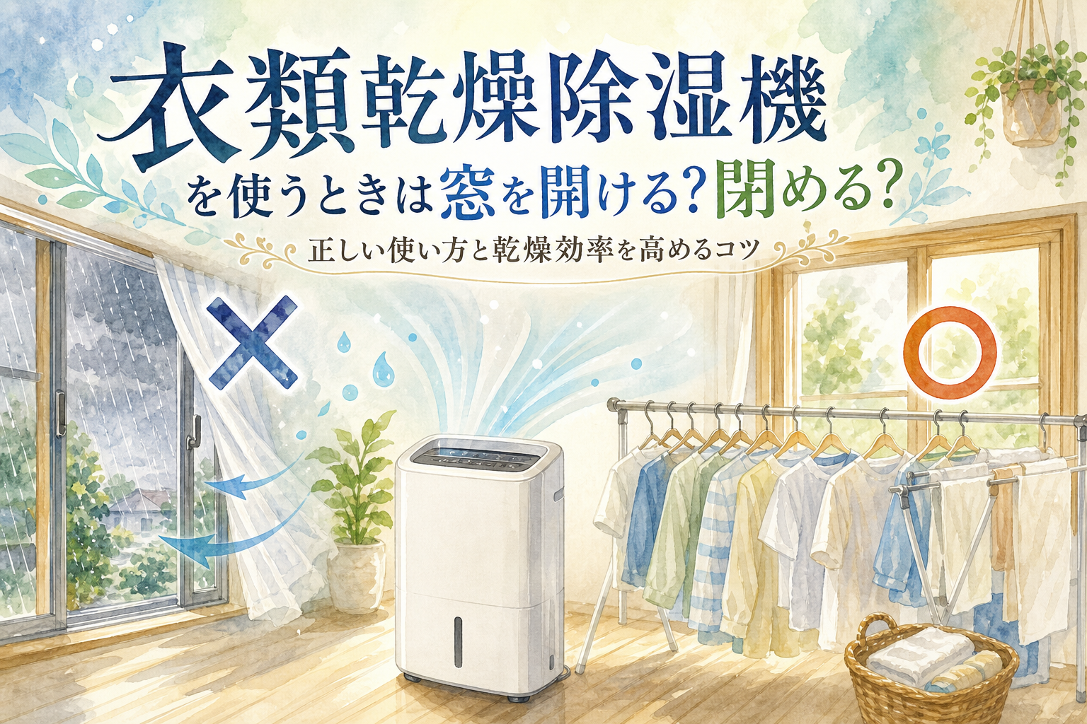 衣類乾燥除湿機を使うときは窓を開ける?閉める?正しい使い方と乾燥効率を高めるコツ