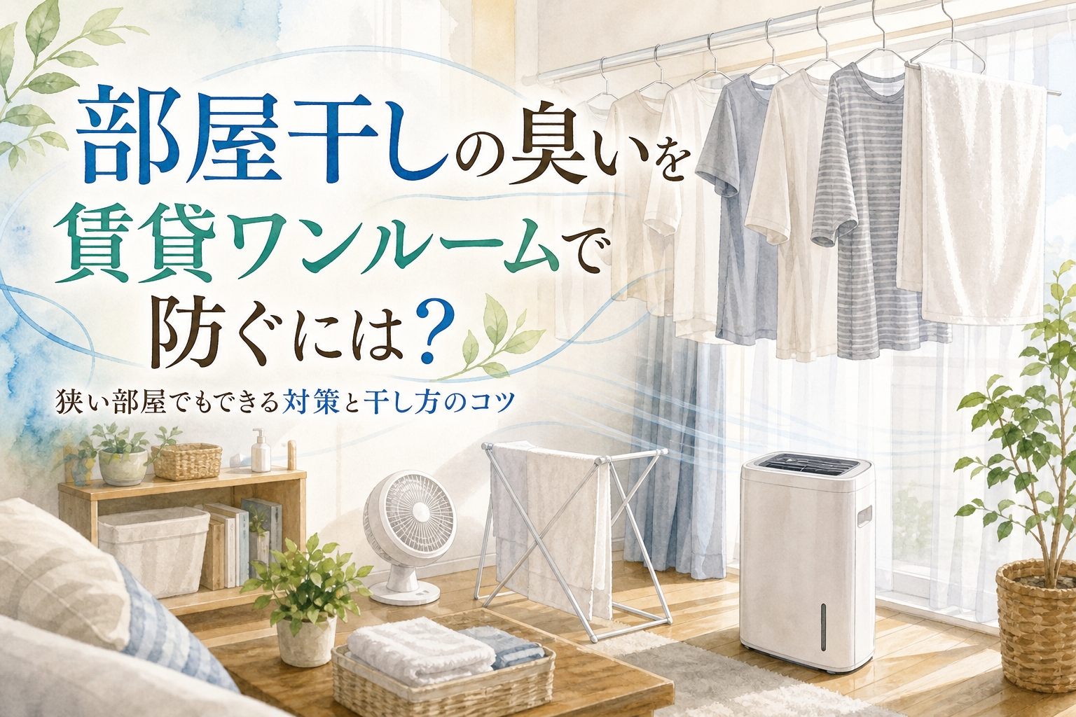 部屋干しの臭いを賃貸ワンルームで防ぐには?狭い部屋でもできる対策と干し方のコツ
