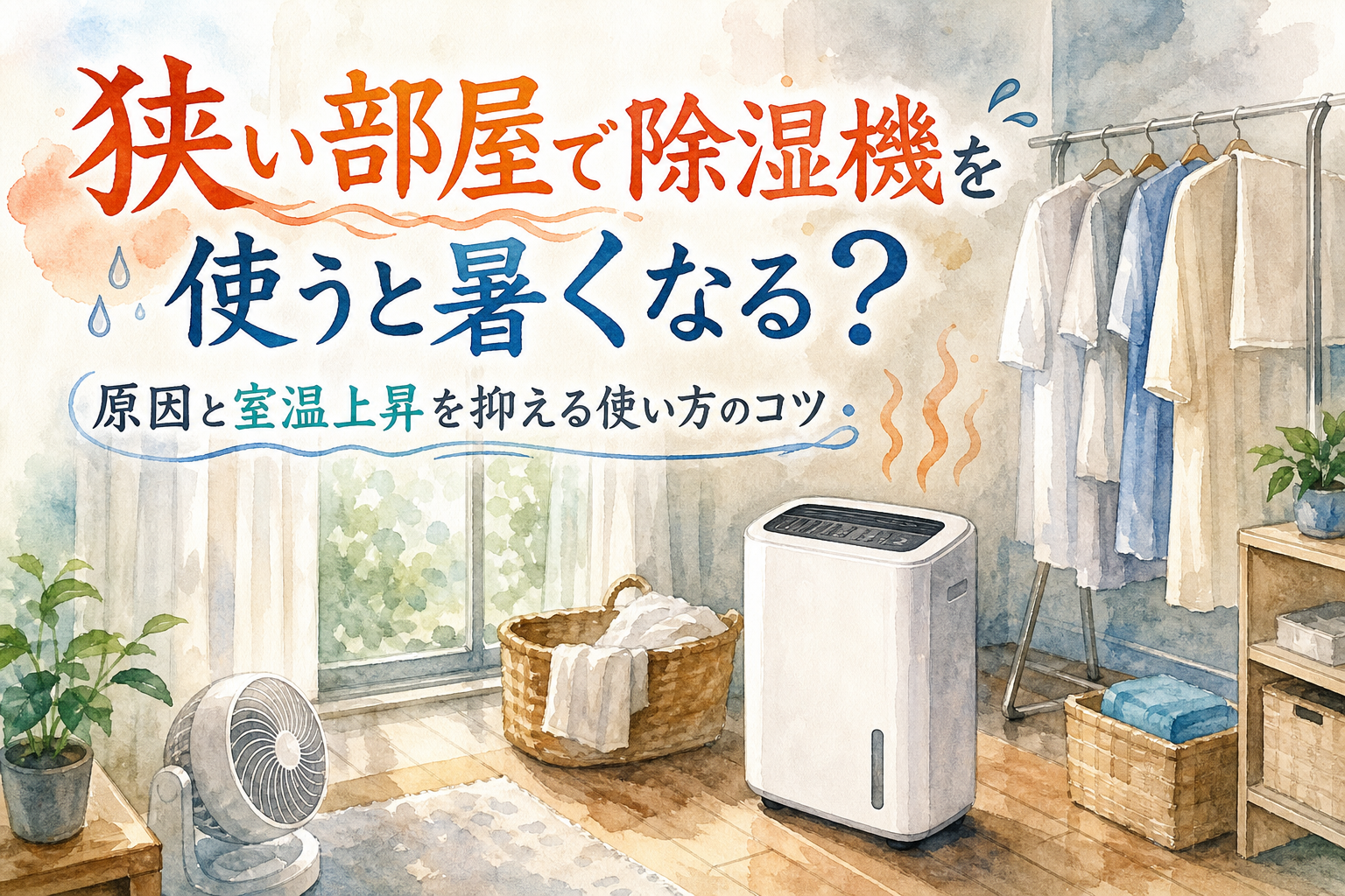 狭い部屋で除湿機を使うと暑くなる?原因と室温上昇を抑える使い方のコツ