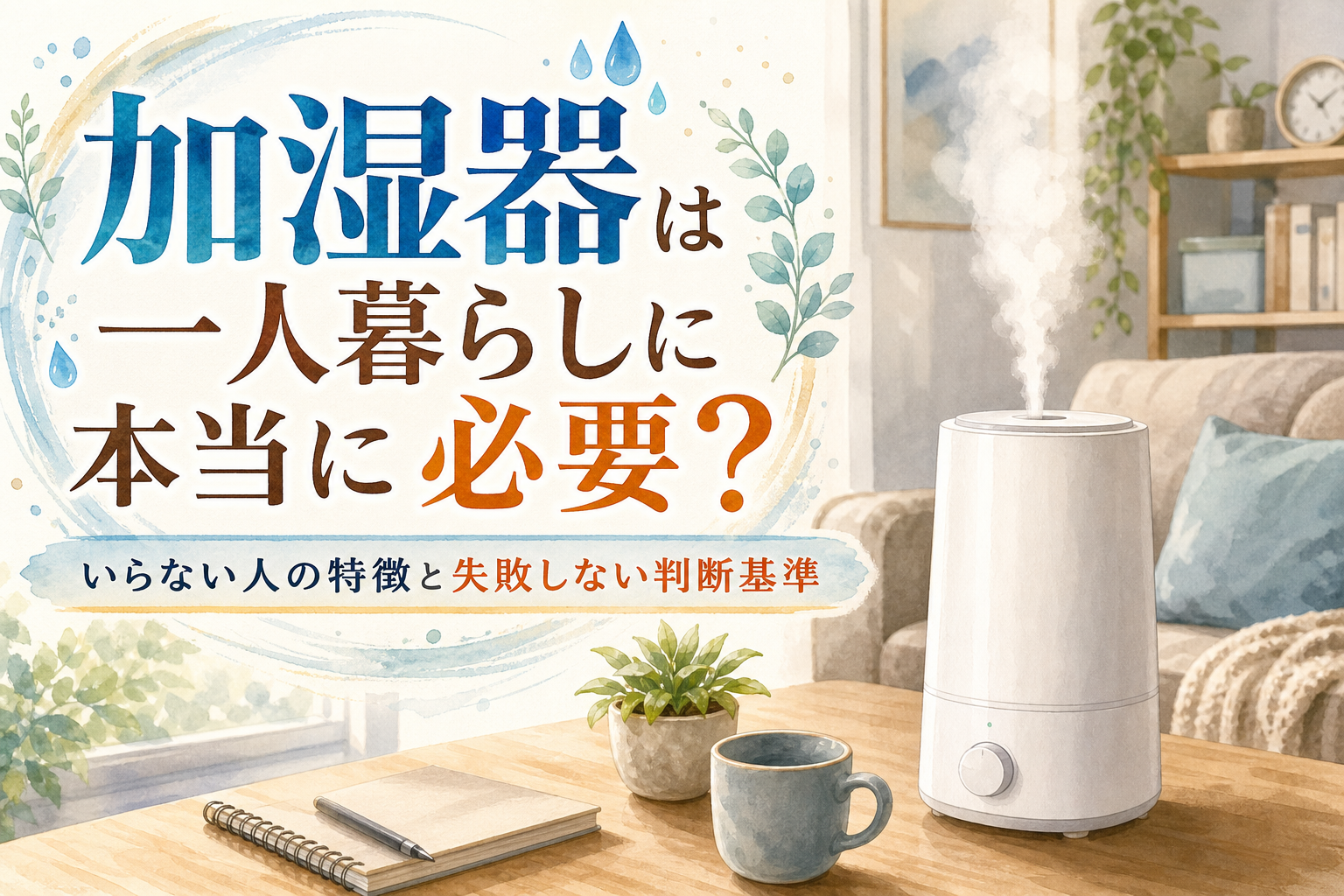 加湿器は一人暮らしに本当に必要?いらない人の特徴と失敗しない判断基準