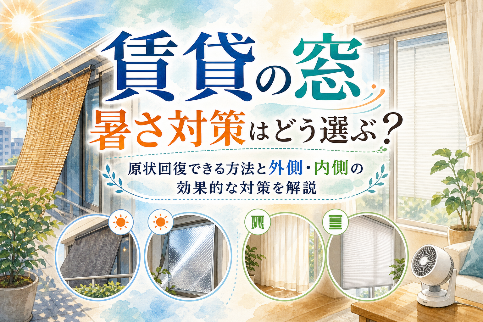 賃貸の窓暑さ対策はどう選ぶ?原状回復できる方法と外側・内側の効果的な対策を解説