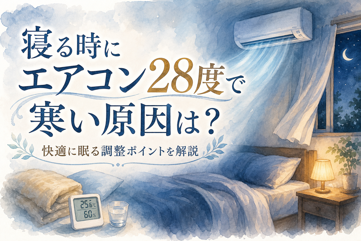 寝る時にエアコン28度で寒い原因は?快適に眠る調整ポイントを解説