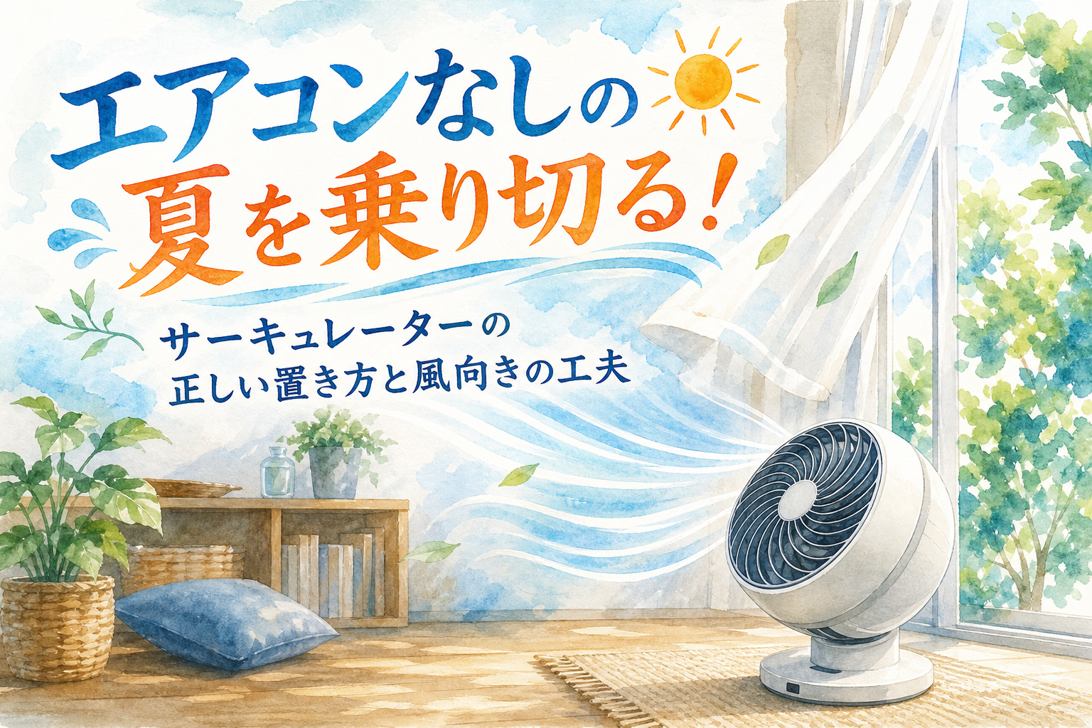 エアコンなしの夏を乗り切る!サーキュレーターの正しい置き方と風向きの工夫
