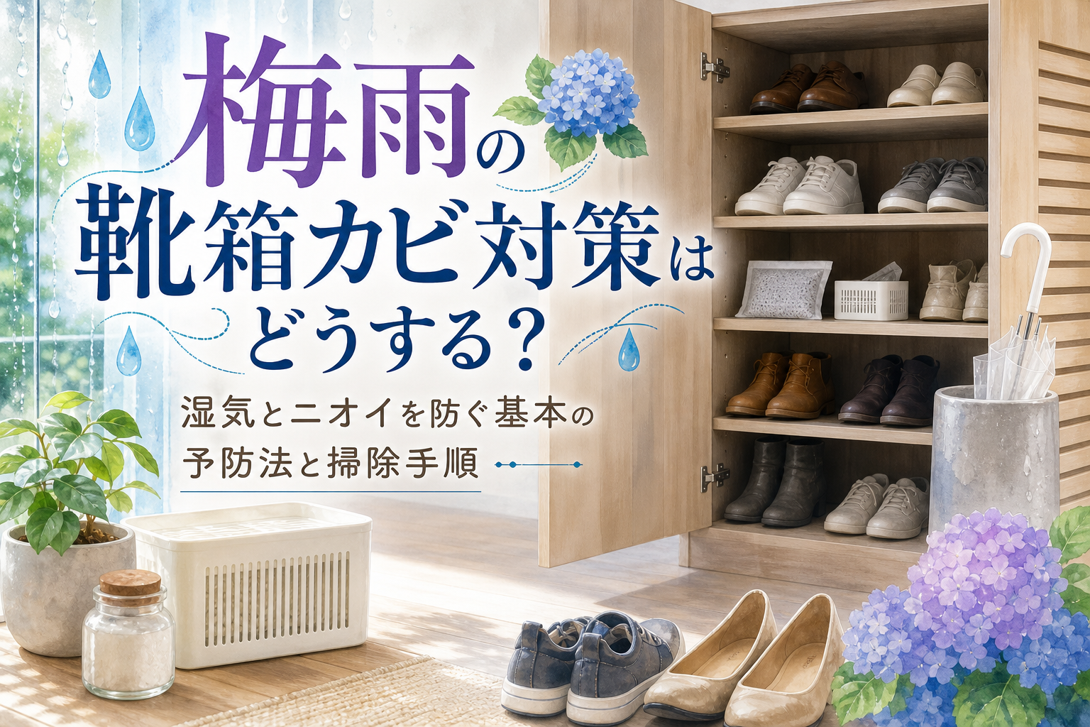 梅雨の靴箱カビ対策はどうする?湿気とニオイを防ぐ基本の予防法と掃除手順