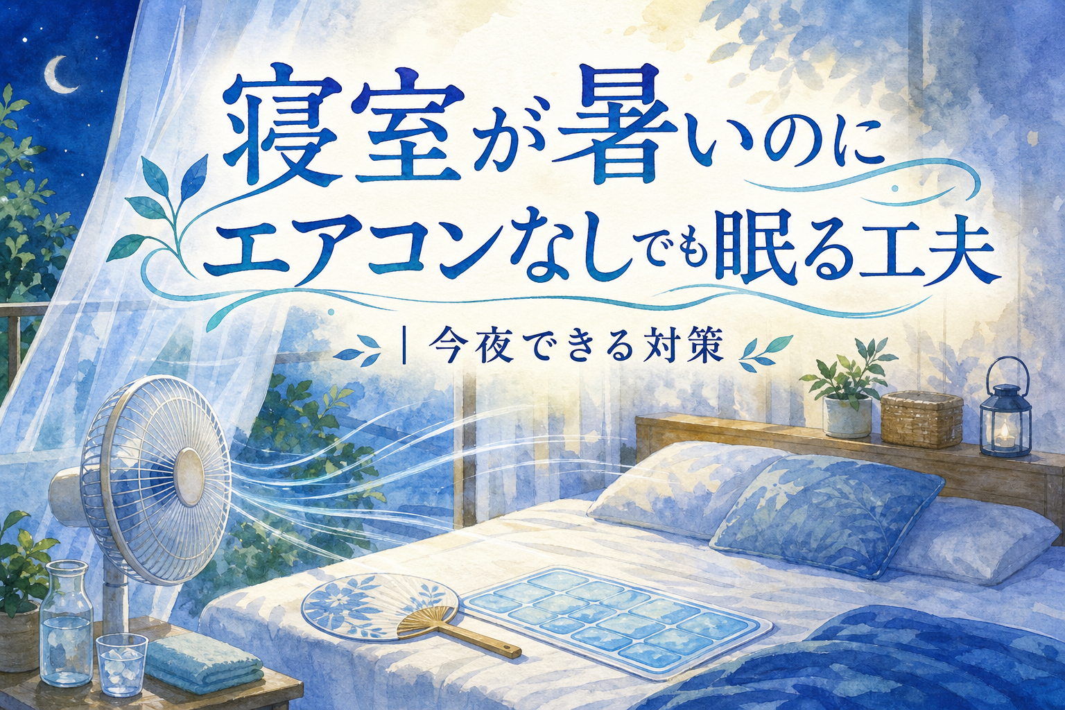 寝室が暑いのにエアコンなしでも眠る工夫｜今夜できる対策