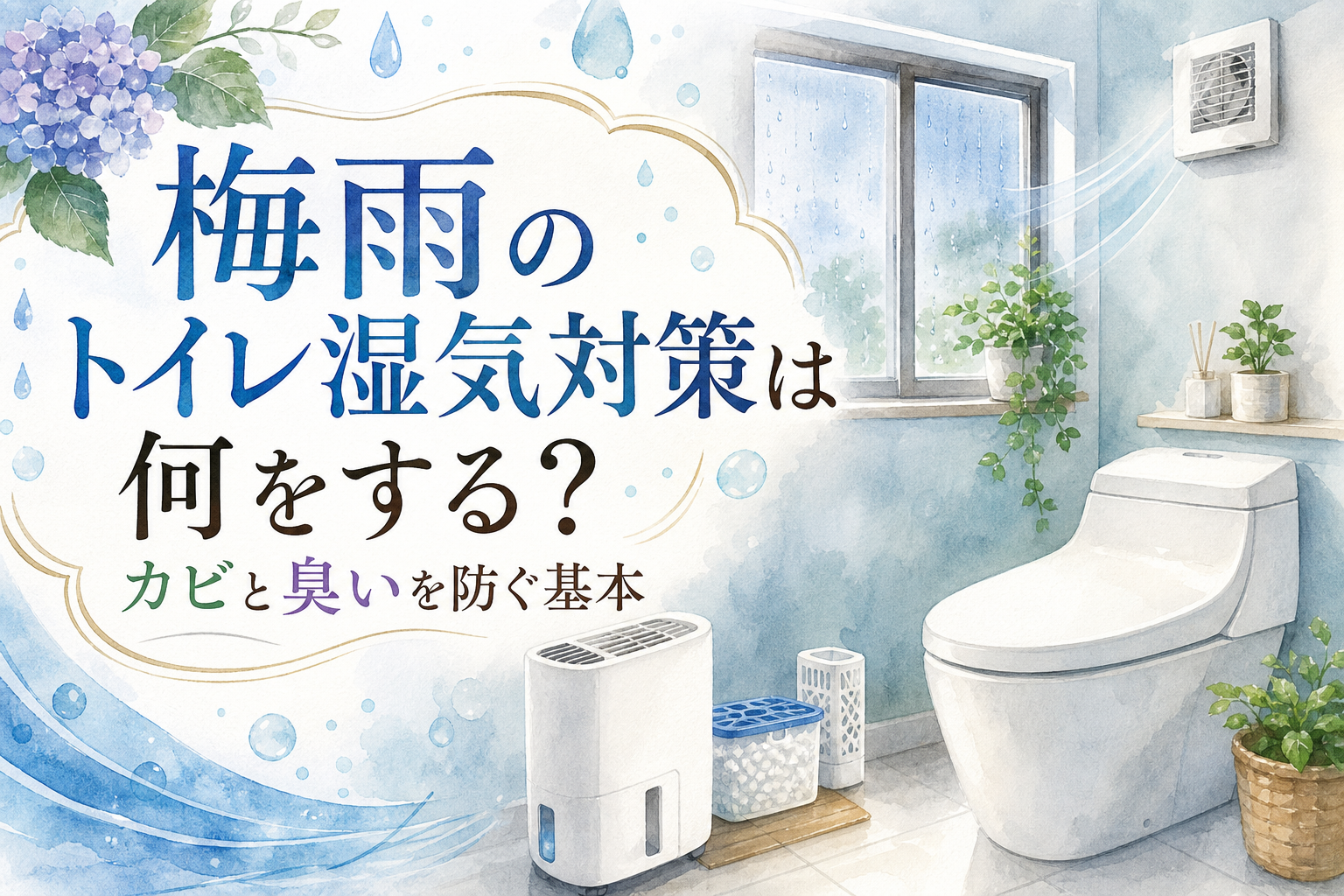 梅雨のトイレ湿気対策は何をする？カビと臭いを防ぐ基本