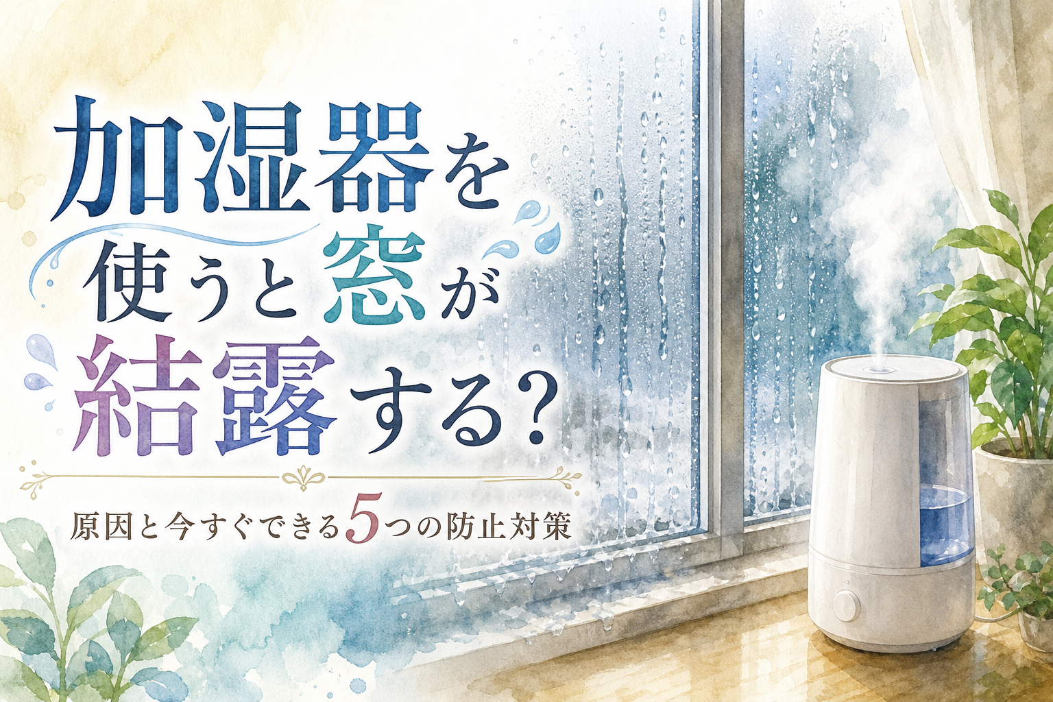 加湿器を使うと窓が結露する？原因と今すぐできる5つの防止対策