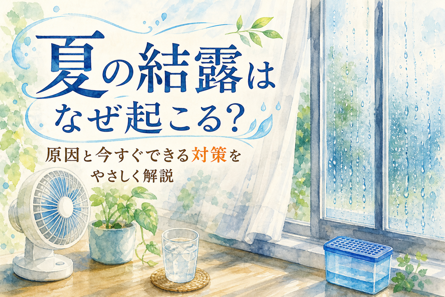 夏の結露はなぜ起こる？原因と今すぐできる対策をやさしく解説