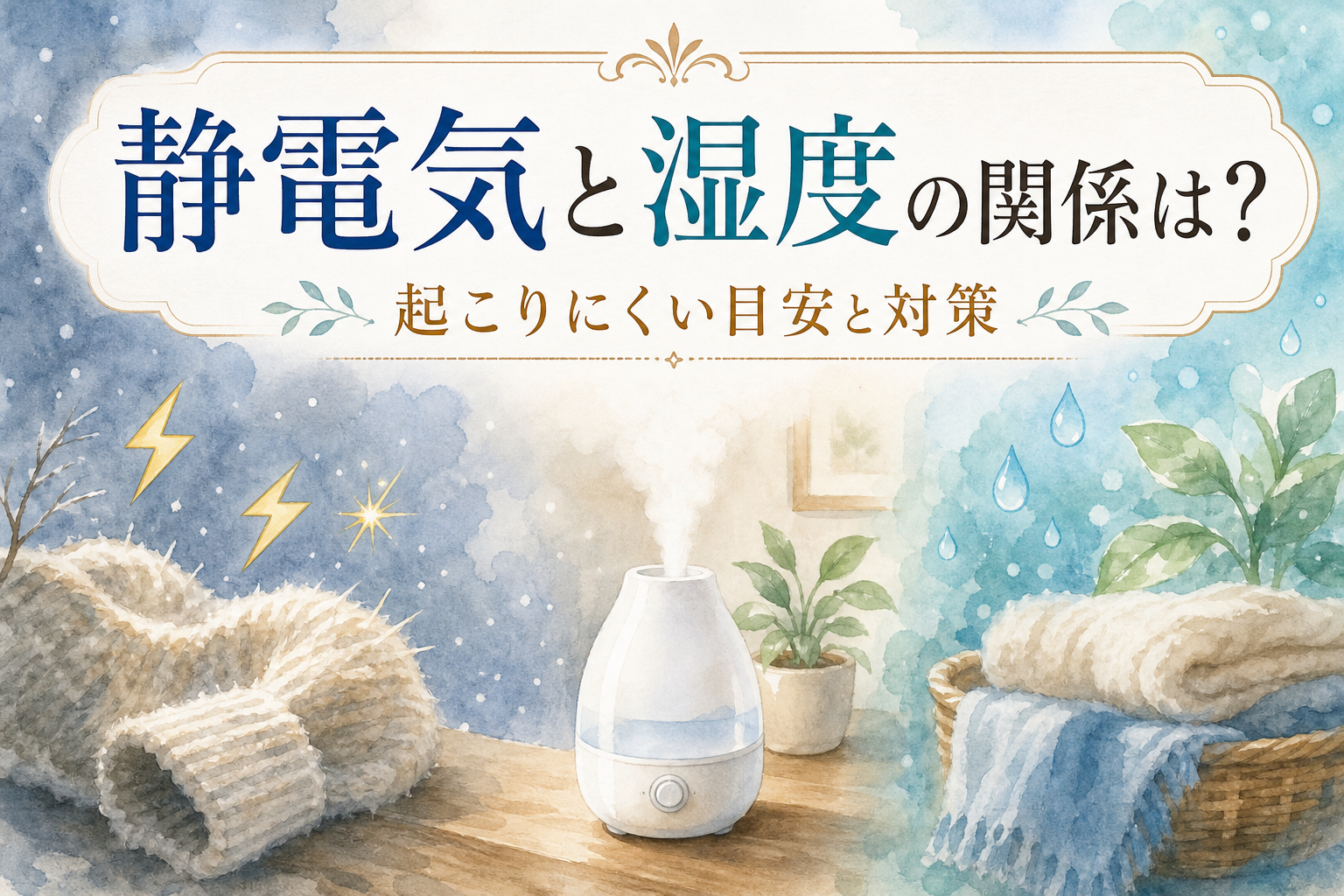 静電気と湿度の関係は？起こりにくい目安と対策