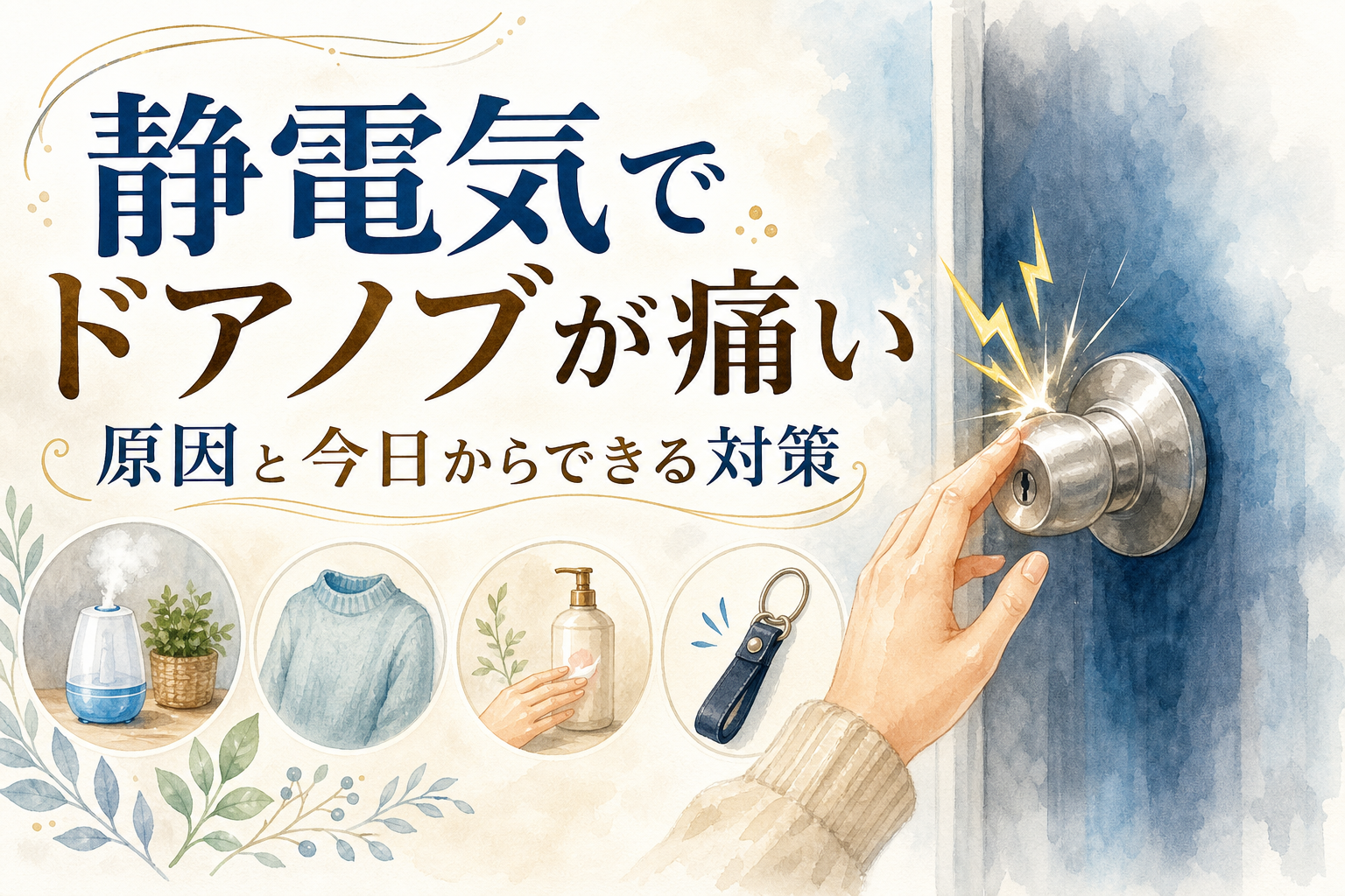 静電気でドアノブが痛い原因と今日からできる対策