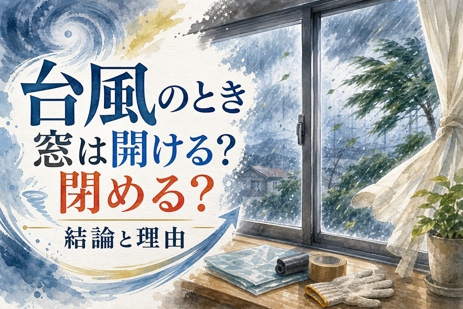 台風のとき窓は開ける？閉める？結論と理由