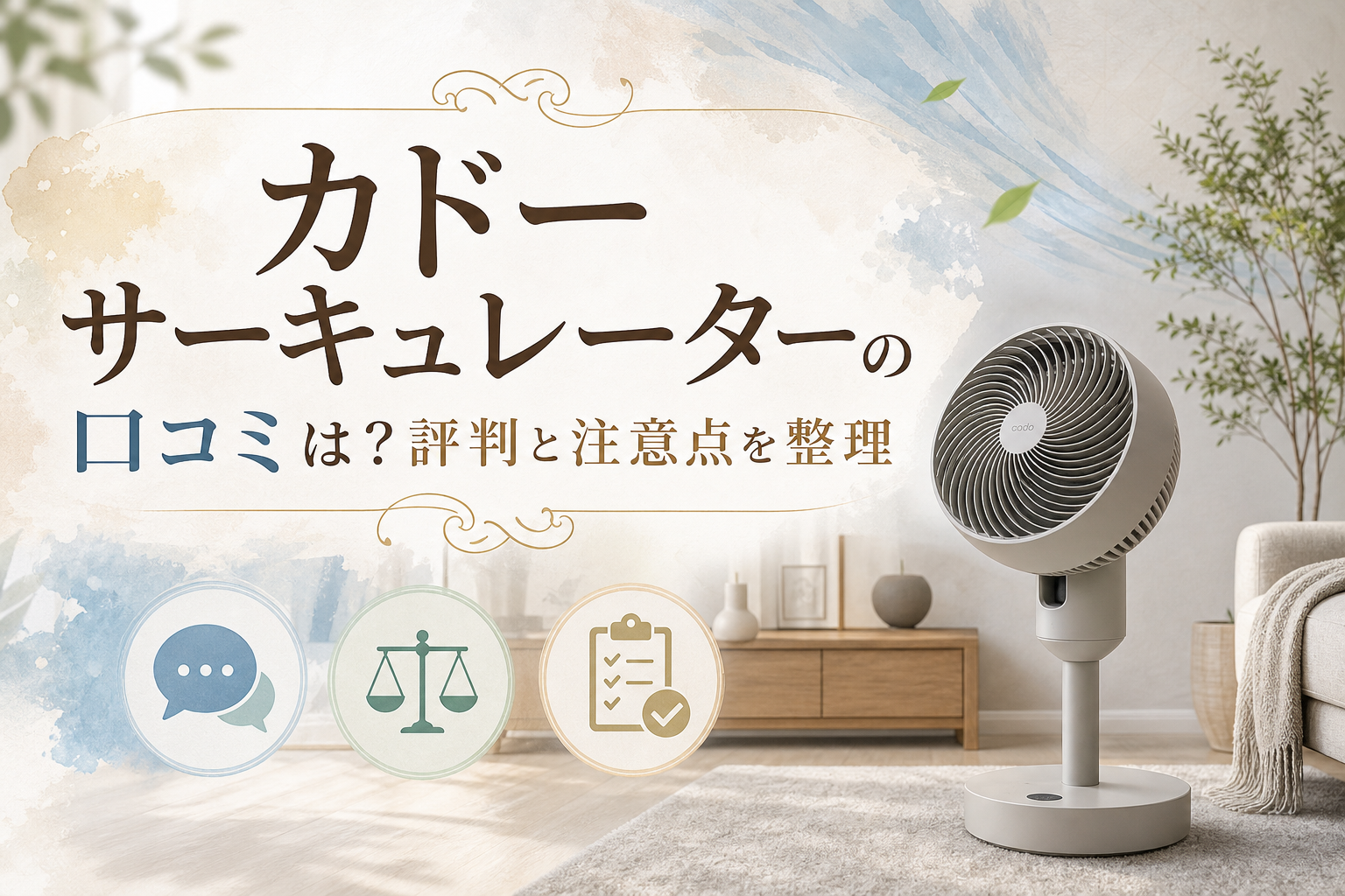 カドー サーキュレーターの口コミは?評判と注意点を整理